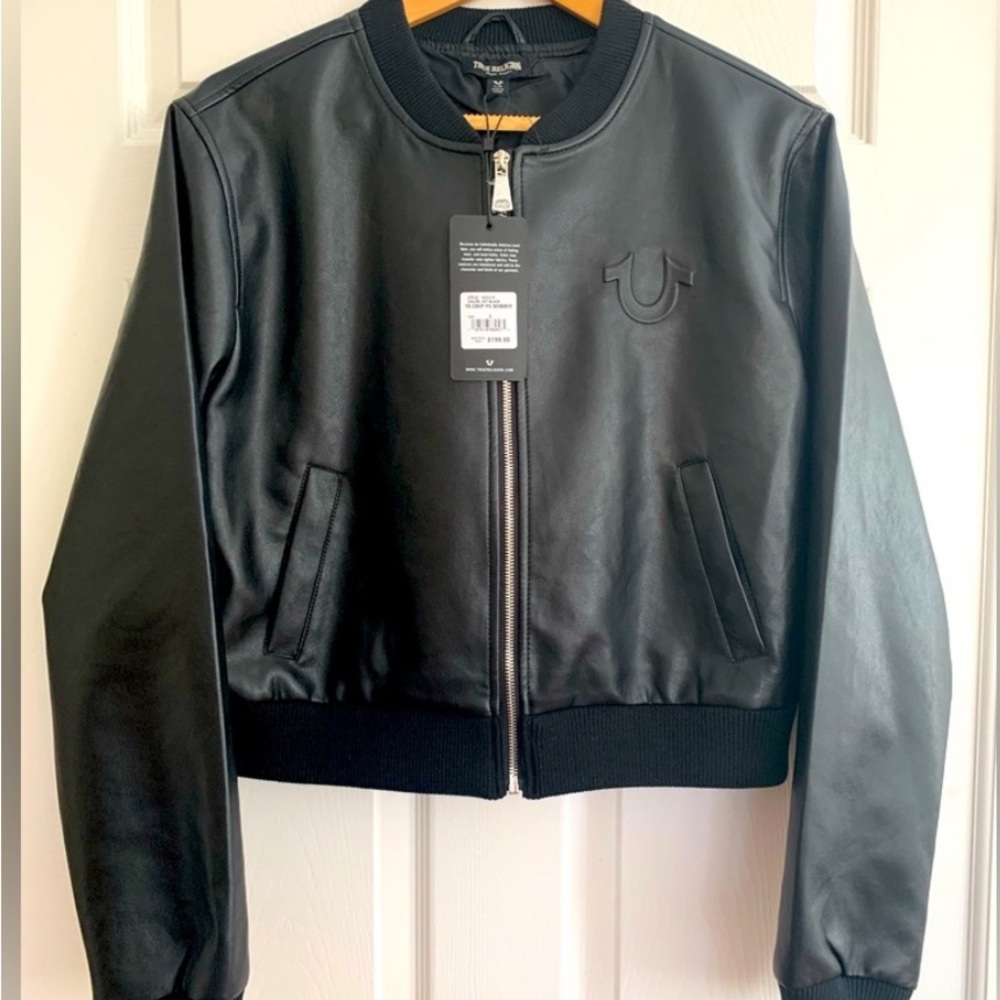 True Religion Women's Black Bomber Jacket